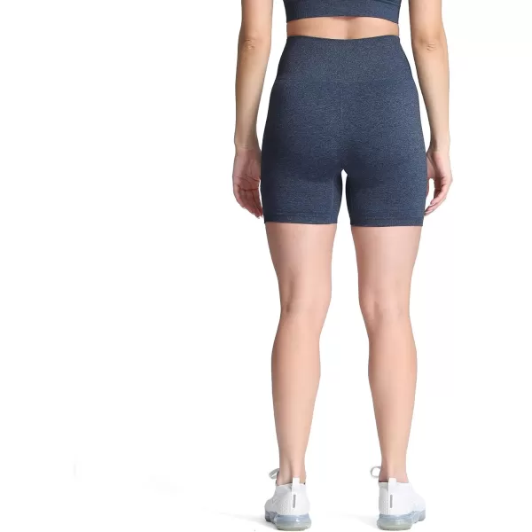 Aoxjox Vital Seamless Biker Shorts for Women High Waist Workout Shorts Booty Running Yoga Shorts 5quotA Navy Marl