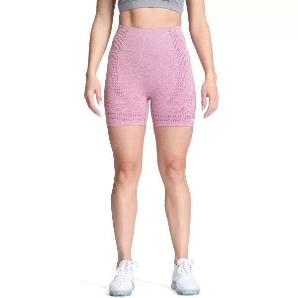 Aoxjox Vital Seamless Biker Shorts for Women High Waist Workout Shorts Booty Running Yoga Shorts 5quotB Dusky Pink Marl