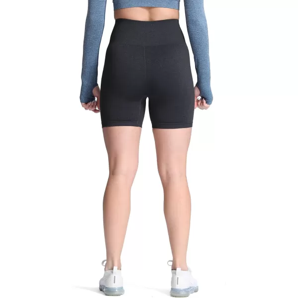 Aoxjox Vital Seamless Biker Shorts for Women High Waist Workout Shorts Booty Running Yoga Shorts 5quotBlack Marl