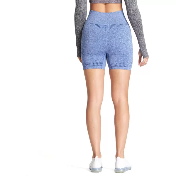 Aoxjox Vital Seamless Biker Shorts for Women High Waist Workout Shorts Booty Running Yoga Shorts 5quotD Royal Blue Marl