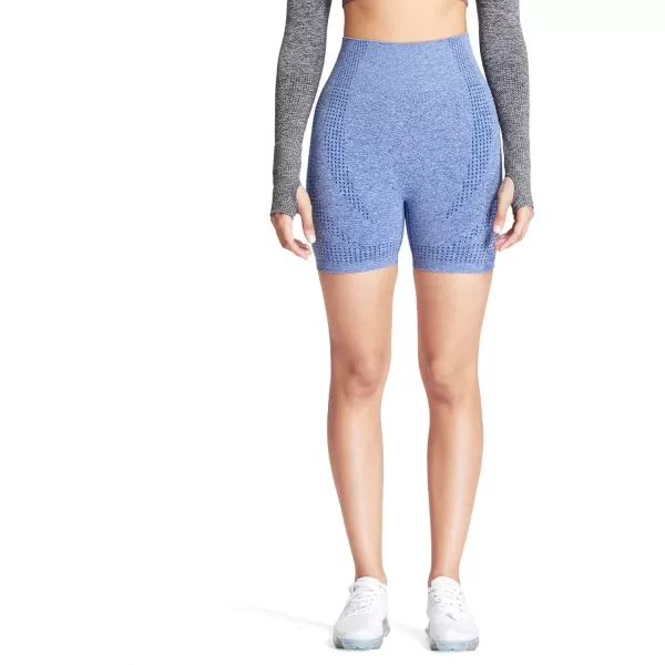 Aoxjox Vital Seamless Biker Shorts for Women High Waist Workout Shorts Booty Running Yoga Shorts 5quotD Royal Blue Marl
