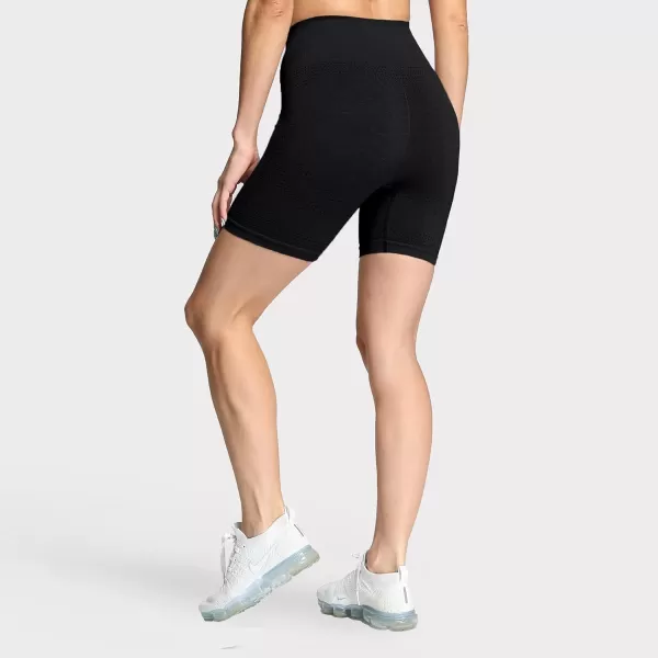 Aoxjox Vital Seamless Biker Shorts for Women High Waist Workout Shorts Booty Running Yoga Shorts 5quotVital New Black Marl