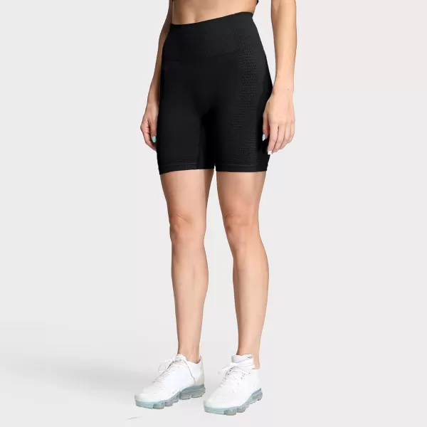 Aoxjox Vital Seamless Biker Shorts for Women High Waist Workout Shorts Booty Running Yoga Shorts 5quotVital New Black Marl