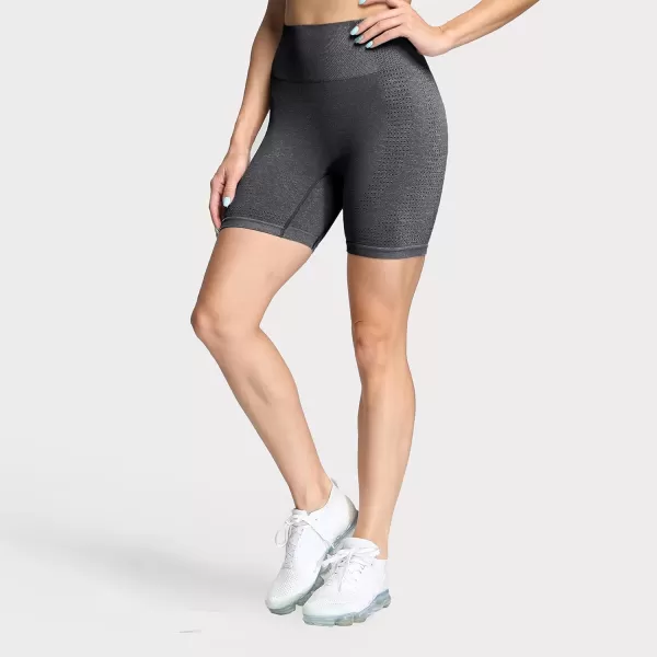 Aoxjox Vital Seamless Biker Shorts for Women High Waist Workout Shorts Booty Running Yoga Shorts 5quotVital New Charcoal Grey Marl