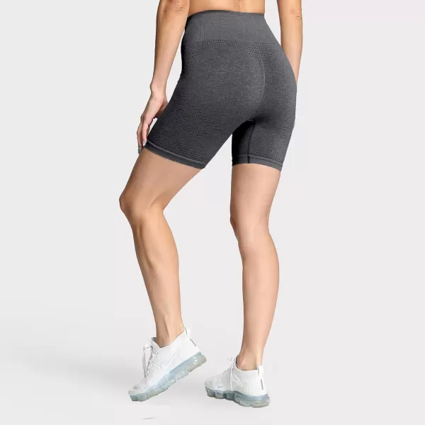 Aoxjox Vital Seamless Biker Shorts for Women High Waist Workout Shorts Booty Running Yoga Shorts 5quotVital New Charcoal Grey Marl