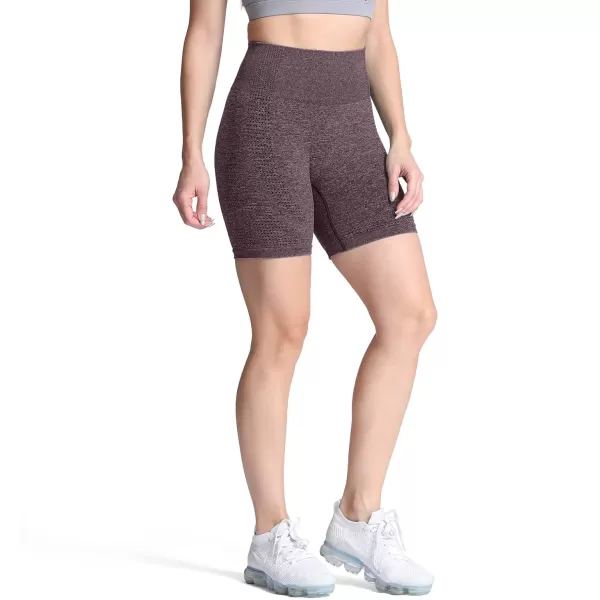 Aoxjox Vital Seamless Biker Shorts for Women High Waist Workout Shorts Booty Running Yoga Shorts 5quotVital New Dark Coffee Marl