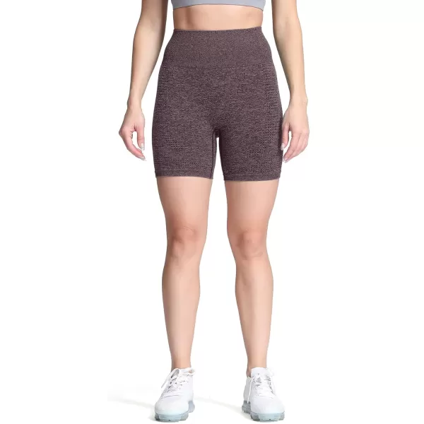 Aoxjox Vital Seamless Biker Shorts for Women High Waist Workout Shorts Booty Running Yoga Shorts 5quotVital New Dark Coffee Marl