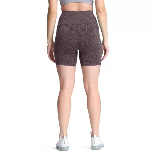 Aoxjox Vital Seamless Biker Shorts for Women High Waist Workout Shorts Booty Running Yoga Shorts 5quotVital New Dark Coffee Marl