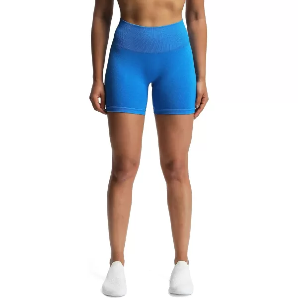 Aoxjox Vital Seamless Biker Shorts for Women High Waist Workout Shorts Booty Running Yoga Shorts 5quotVital New Directoire Blue