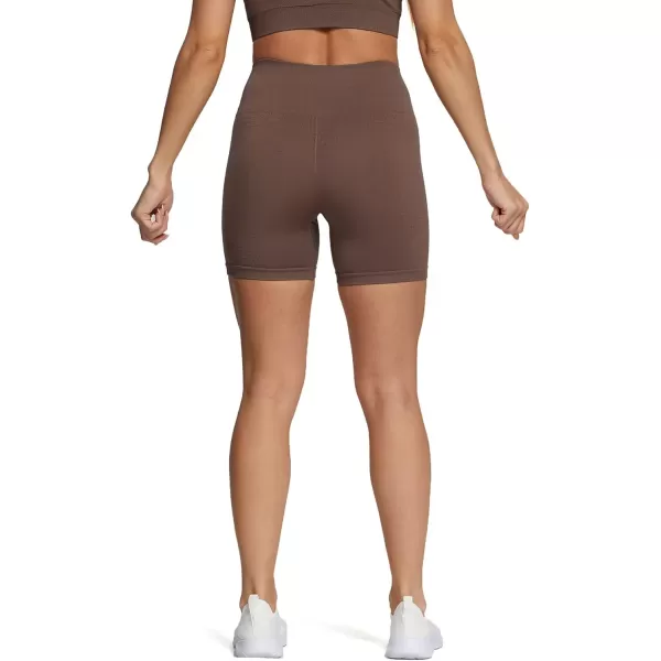 Aoxjox Vital Seamless Biker Shorts for Women High Waist Workout Shorts Booty Running Yoga Shorts 5quotVital New Fudge Coffee
