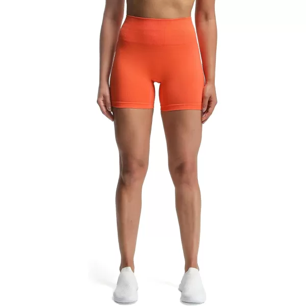 Aoxjox Vital Seamless Biker Shorts for Women High Waist Workout Shorts Booty Running Yoga Shorts 5quotVital New Persimmon