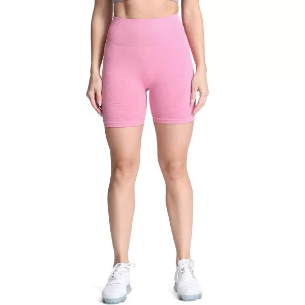 Aoxjox Vital Seamless Biker Shorts for Women High Waist Workout Shorts Booty Running Yoga Shorts 5quotVital New Pink Marl