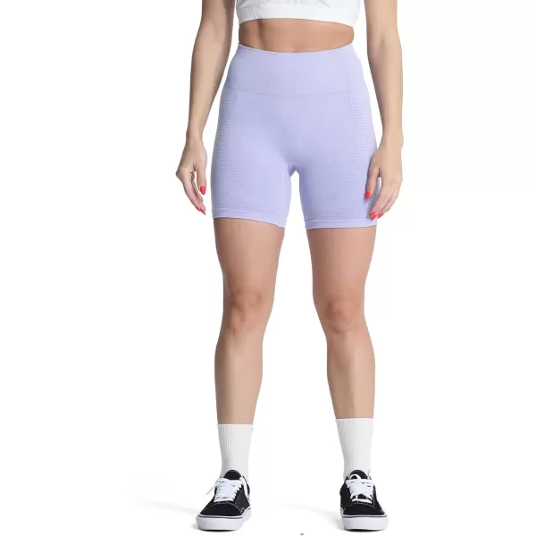 Aoxjox Vital Seamless Biker Shorts for Women High Waist Workout Shorts Booty Running Yoga Shorts 5quotVital New Purple Heather Marl