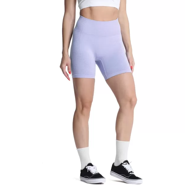 Aoxjox Vital Seamless Biker Shorts for Women High Waist Workout Shorts Booty Running Yoga Shorts 5quotVital New Purple Heather Marl