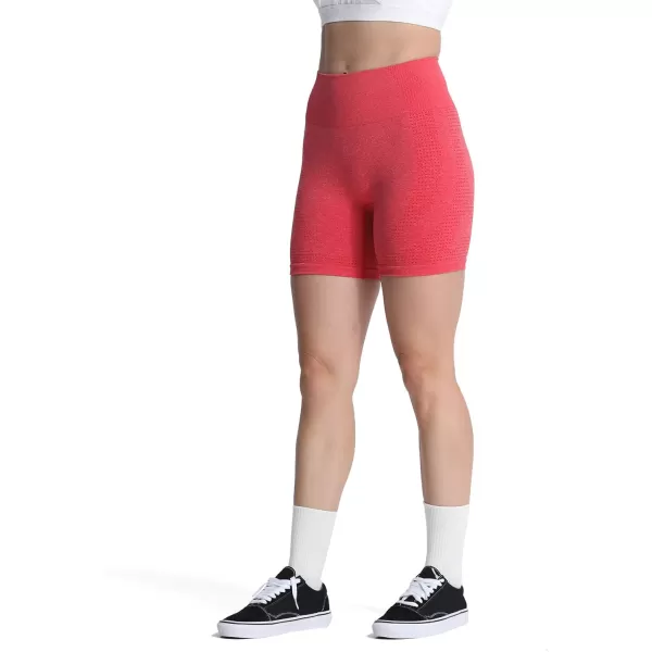 Aoxjox Vital Seamless Biker Shorts for Women High Waist Workout Shorts Booty Running Yoga Shorts 5quotVital New Racing Red Marl