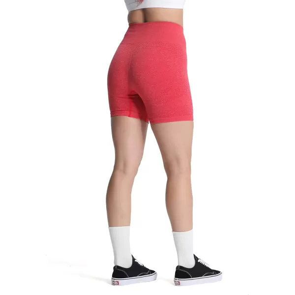 Aoxjox Vital Seamless Biker Shorts for Women High Waist Workout Shorts Booty Running Yoga Shorts 5quotVital New Racing Red Marl