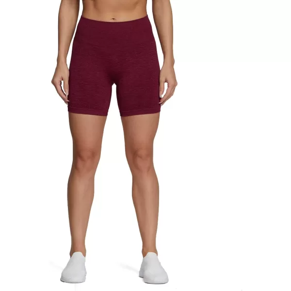 Aoxjox Vital Seamless Biker Shorts for Women High Waist Workout Shorts Booty Running Yoga Shorts 5quotVital New Sangria Red