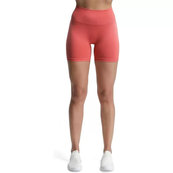 Aoxjox Vital Seamless Biker Shorts for Women High Waist Workout Shorts Booty Running Yoga Shorts 5quotVital New Spiced Coral