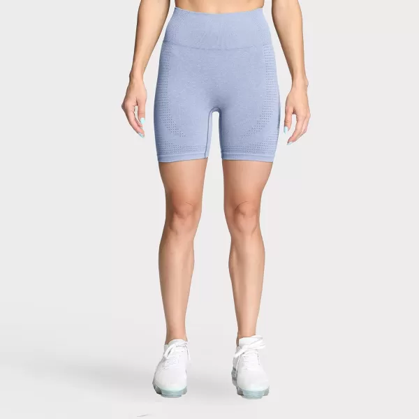 Aoxjox Vital Seamless Biker Shorts for Women High Waist Workout Shorts Booty Running Yoga Shorts 5quotVital New Teal Blue Marl