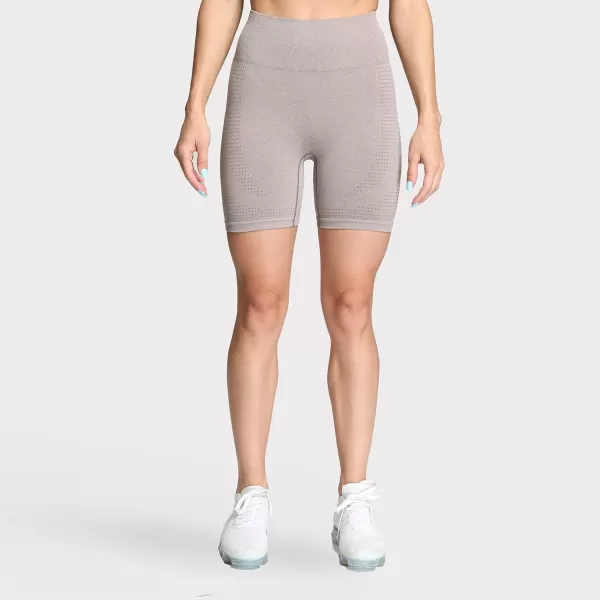 Aoxjox Vital Seamless Biker Shorts for Women High Waist Workout Shorts Booty Running Yoga Shorts 5quotVital New Washed Taupe Marl