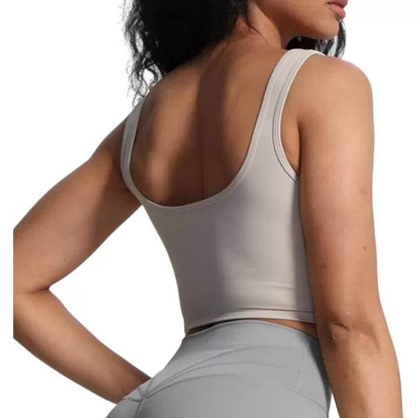Aoxjox Womens Workout Brooke Tank Crop Curve Longline Fitness Sports Bras Padded Training Gym Bra Yoga TopMink