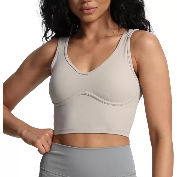 Aoxjox Womens Workout Brooke Tank Crop Curve Longline Fitness Sports Bras Padded Training Gym Bra Yoga TopMink