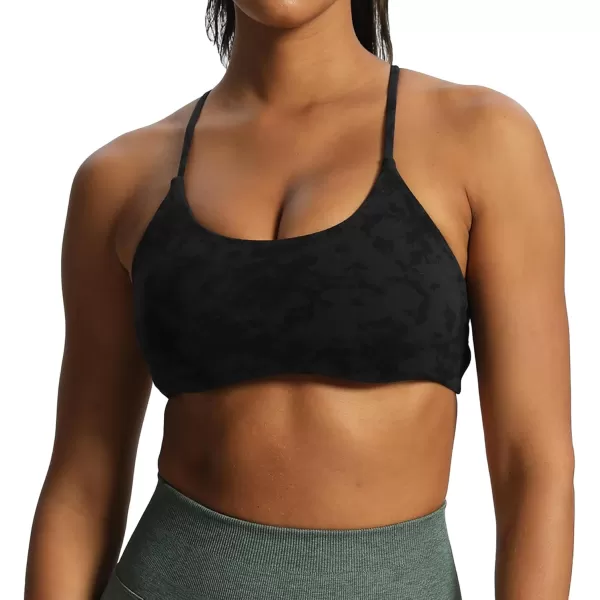 Aoxjox Womens Workout Sports Bras Fitness Backless Padded Ivy Low Impact Bra Yoga Crop Tank TopCloud Black