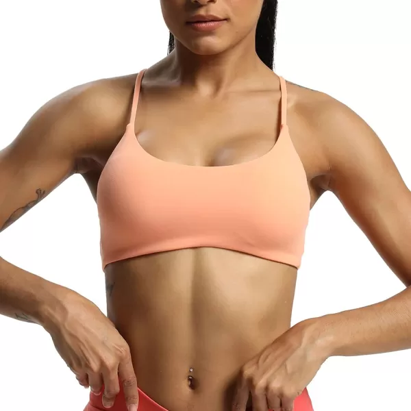 Aoxjox Womens Workout Sports Bras Fitness Backless Padded Ivy Low Impact Bra Yoga Crop Tank TopPapaya