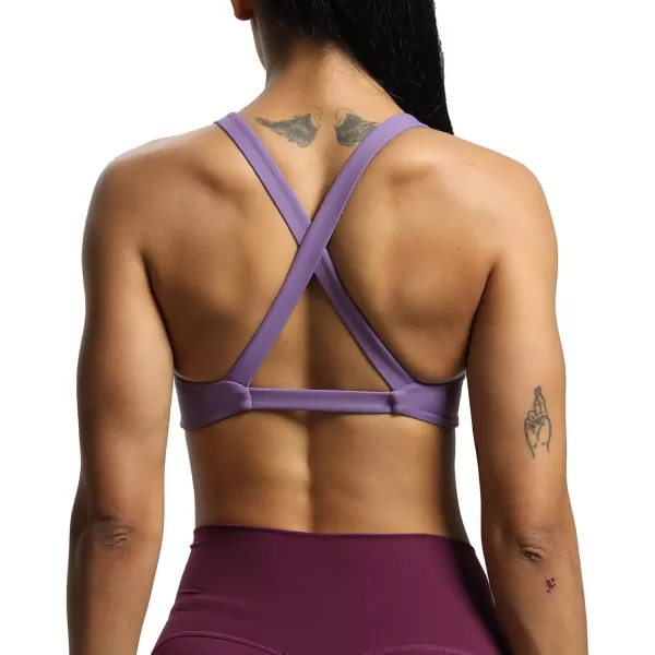 Aoxjox Womens Workout Sports Bras Fitness Backless Padded Satara Low Impact Bra Yoga Crop Tank TopChive Blossom