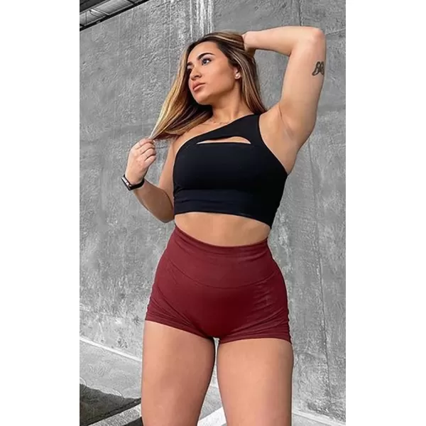 Aoxjox Womens Workout Sports Bras Fitness Gym Olivia Asymmetric One Shoulder Padded Bra Yoga Crop Tank Top1 Black