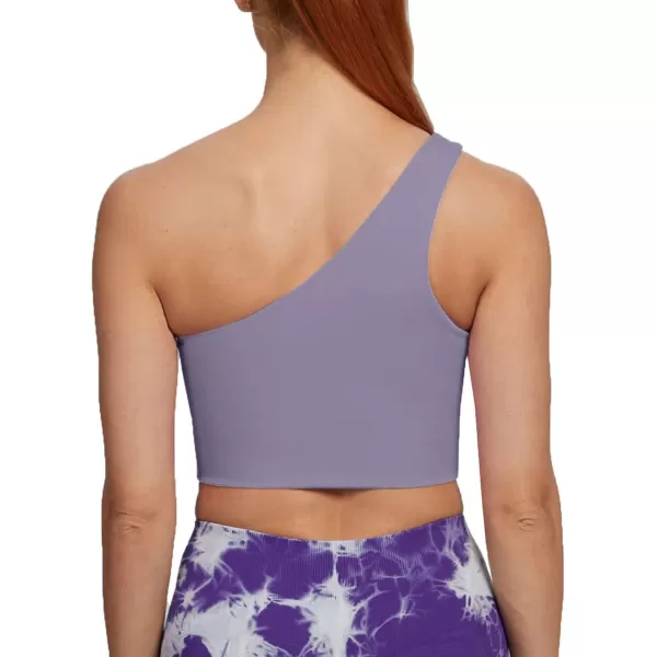 Aoxjox Womens Workout Sports Bras Fitness Gym Olivia Asymmetric One Shoulder Padded Bra Yoga Crop Tank TopLazuli