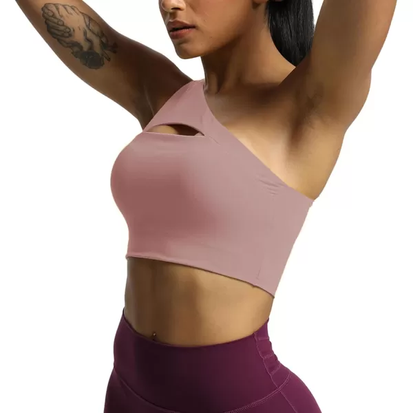 Aoxjox Womens Workout Sports Bras Fitness Gym Olivia Asymmetric One Shoulder Padded Bra Yoga Crop Tank TopWoodrose
