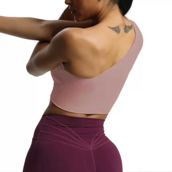 Aoxjox Womens Workout Sports Bras Fitness Gym Olivia Asymmetric One Shoulder Padded Bra Yoga Crop Tank TopWoodrose