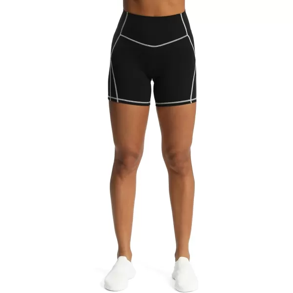 Aoxjox Workout Biker Shorts for Women Tummy Control High Waisted Exercise Gym Yoga Lined Shorts 6quotBlack Mink