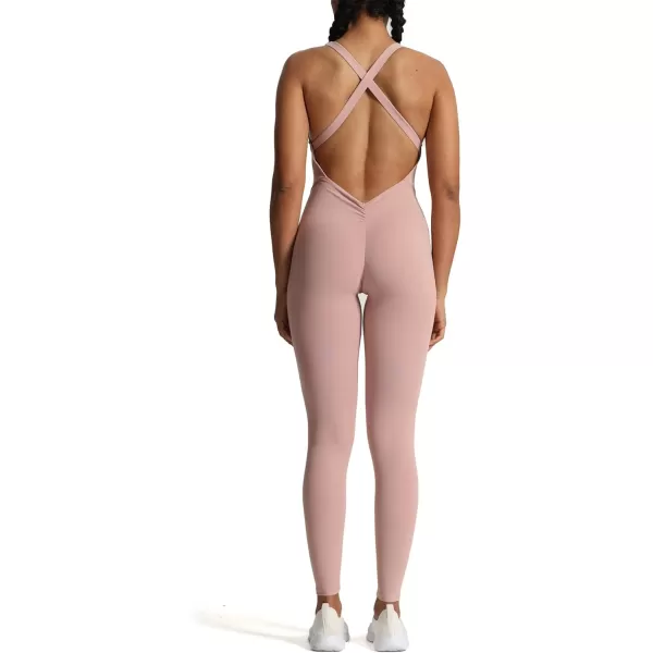 Aoxjox Workout Jumpsuit for Women Brooke Cross Back One Piece Scrunch Gym Yoga Sports Bras JumpsuitsWoodrose