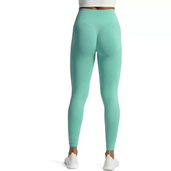 Aoxjox Workout Seamless Leggings for Women High Waisted Fitness Yoga Contour Sculpt LeggingsBlue Turquoise