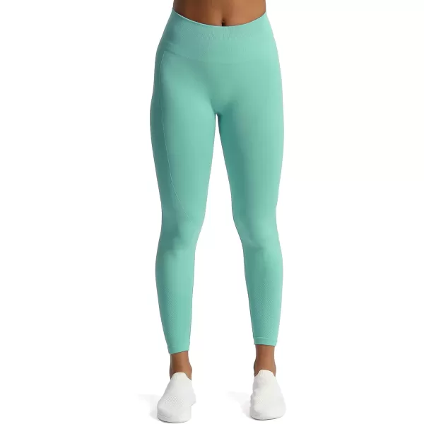 Aoxjox Workout Seamless Leggings for Women High Waisted Fitness Yoga Contour Sculpt LeggingsBlue Turquoise