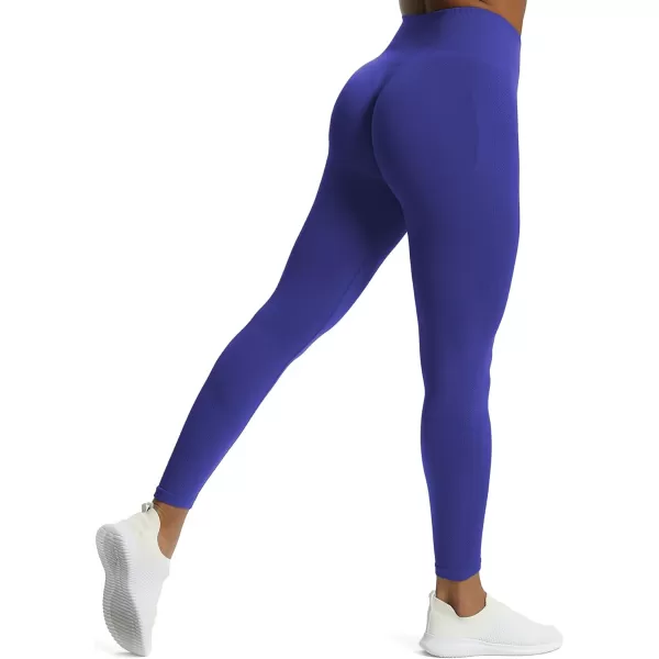 Aoxjox Workout Seamless Leggings for Women High Waisted Fitness Yoga Contour Sculpt LeggingsBluing