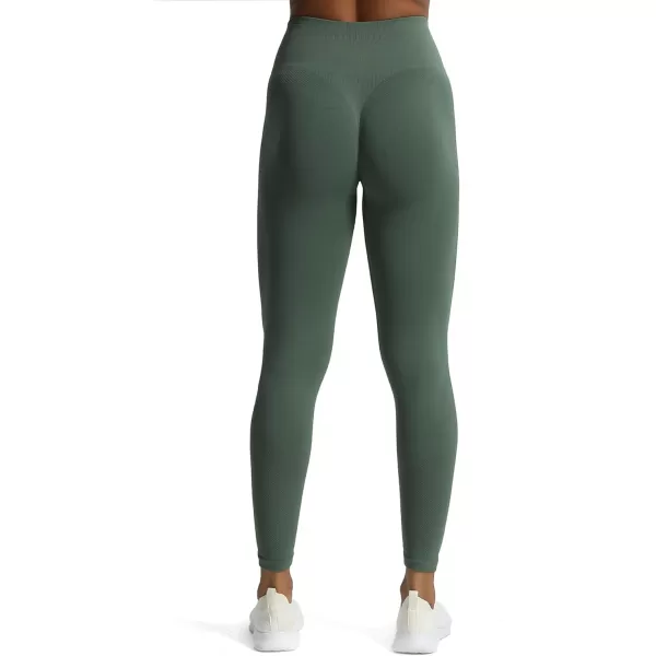 Aoxjox Workout Seamless Leggings for Women High Waisted Fitness Yoga Contour Sculpt LeggingsDark Forest