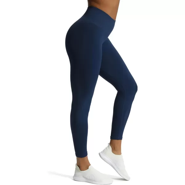 Aoxjox Workout Seamless Leggings for Women High Waisted Fitness Yoga Contour Sculpt LeggingsEstate Blue