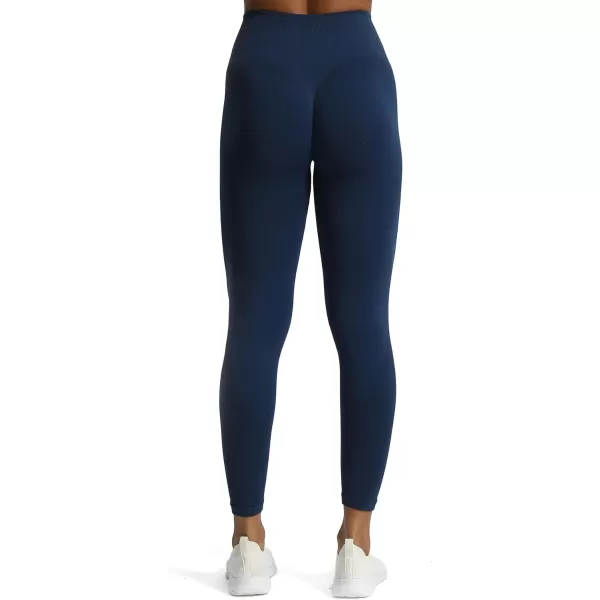 Aoxjox Workout Seamless Leggings for Women High Waisted Fitness Yoga Contour Sculpt LeggingsEstate Blue