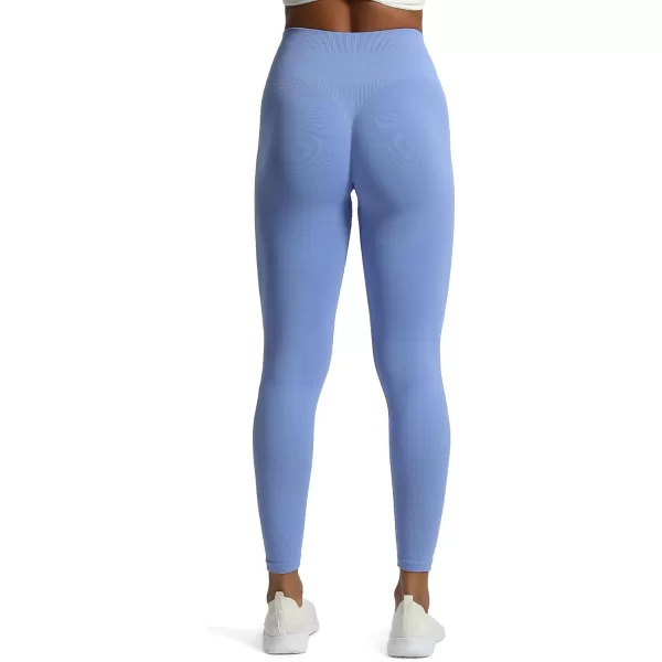 Aoxjox Workout Seamless Leggings for Women High Waisted Fitness Yoga Contour Sculpt LeggingsPersian Blue
