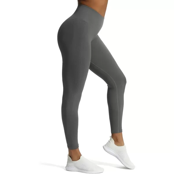 Aoxjox Workout Seamless Leggings for Women High Waisted Fitness Yoga Contour Sculpt LeggingsShadow Grey