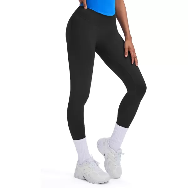 Womens Impact Seamless Workout Leggings Hidden Scrunch Butt Lifting Low Waist Yoga Pants 26quotBlack Run Small  Size Up