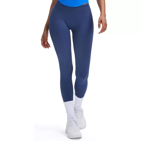 Womens Impact Seamless Workout Leggings Hidden Scrunch Butt Lifting Low Waist Yoga Pants 26quotNavy Run Small  Size Up
