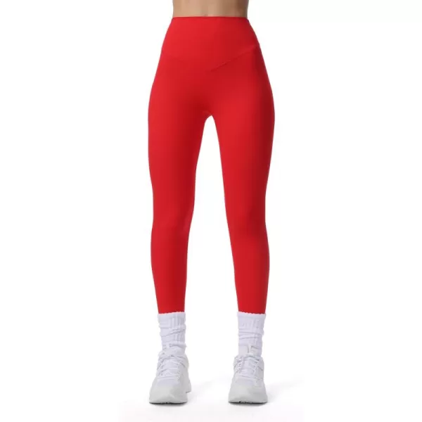 Aoxjox High Waisted Workout Breeze Leggings for Women Tummy Control Buttery Soft Yoga PantsRacing Red Size Down If in Between