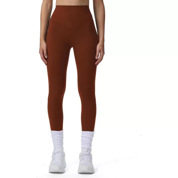 Aoxjox High Waisted Workout Breeze Leggings for Women Tummy Control Buttery Soft Yoga PantsRum Raisin Size Down If in Between