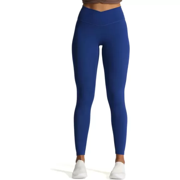 Aoxjox High Waisted Workout Leggings for Women CrossWaist Crossover Tummy Control Trinity Buttery Soft Yoga Pants 26quotBellwether Blue