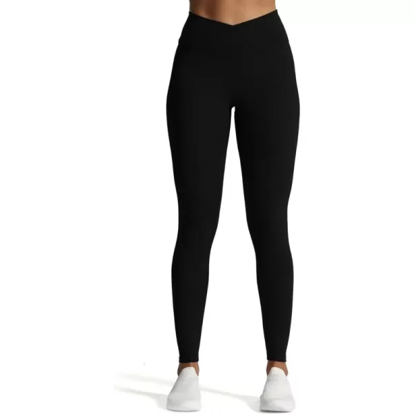 Aoxjox High Waisted Workout Leggings for Women CrossWaist Crossover Tummy Control Trinity Buttery Soft Yoga Pants 26quotBlack