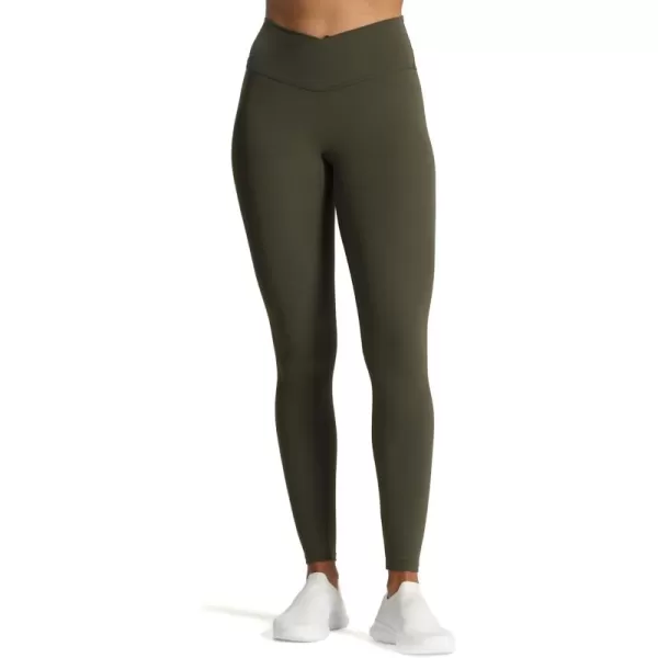 Aoxjox High Waisted Workout Leggings for Women CrossWaist Crossover Tummy Control Trinity Buttery Soft Yoga Pants 26quotOlive Green